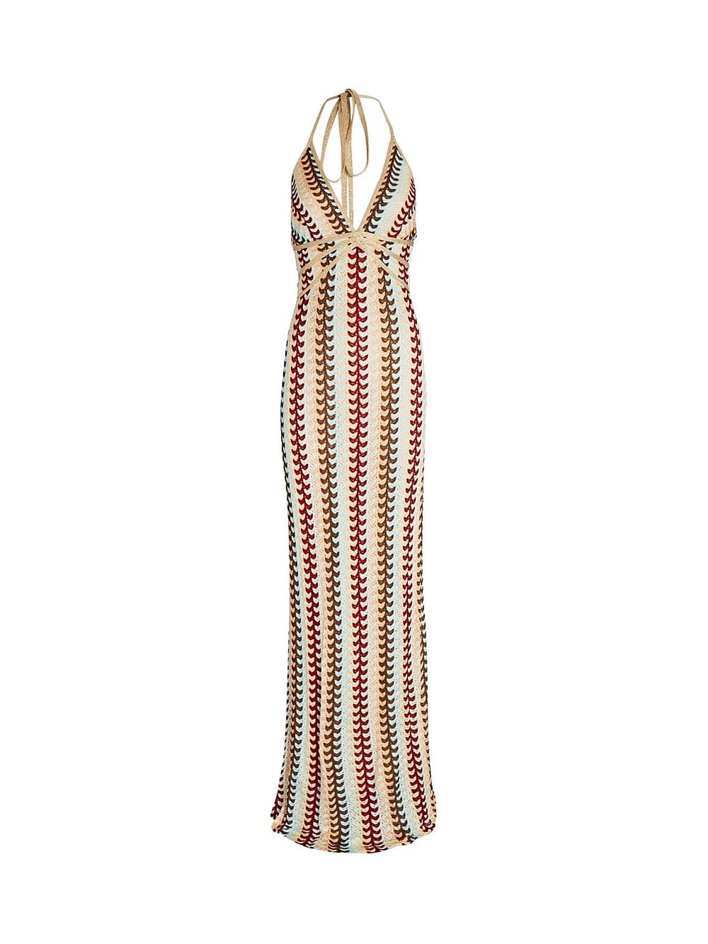 Lumina Boho Pattern Knit Slim-Fit Vacation Maxi Dress